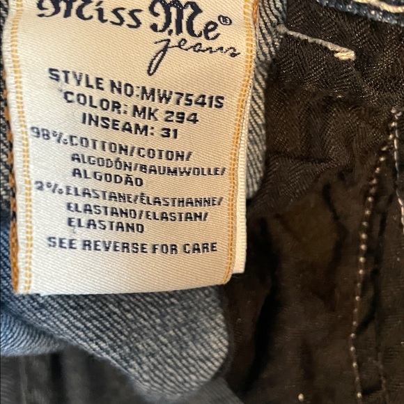 Miss Me Blue Jeans Angel Wings with Silver Embroidery& Rhinestones. - Picture 10 of 16